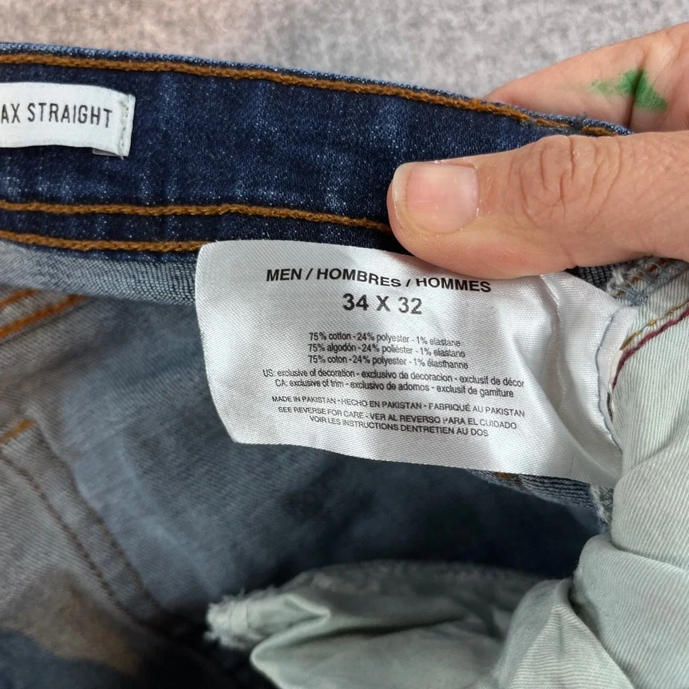 William Rast Mens Legacy Relax Straight Blue Denim Jeans 34x32 Casual Rugged